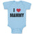 Baby Clothes I Love Heart Mammy Mom Mothers Day Baby Bodysuits Boy & Girl Cotton