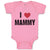 Baby Clothes I Love Heart Mammy Mom Mothers Day Baby Bodysuits Boy & Girl Cotton