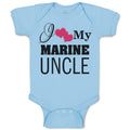 Baby Clothes I Love My Marine Uncle Baby Bodysuits Boy & Girl Cotton