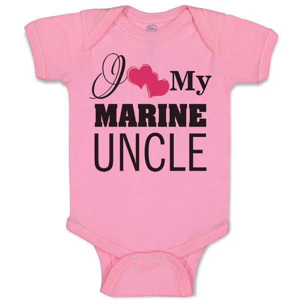 Baby Clothes I Love My Marine Uncle Baby Bodysuits Boy & Girl Cotton