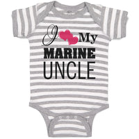 Baby Clothes I Love My Marine Uncle Baby Bodysuits Boy & Girl Cotton