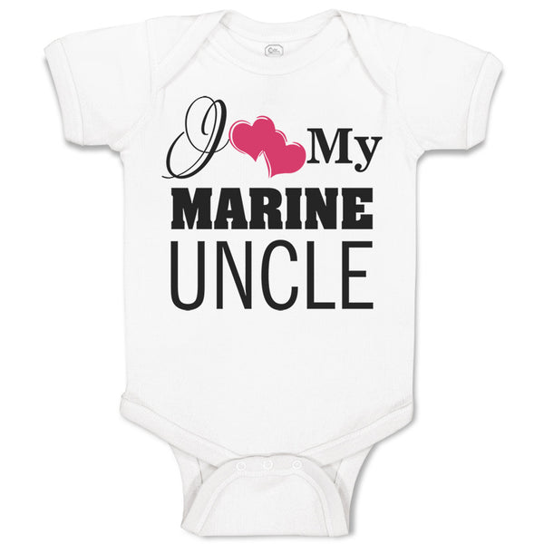 Baby Clothes I Love My Marine Uncle Baby Bodysuits Boy & Girl Cotton