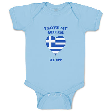 Baby Clothes I Love My Greek Aunt Countries Baby Bodysuits Boy & Girl Cotton