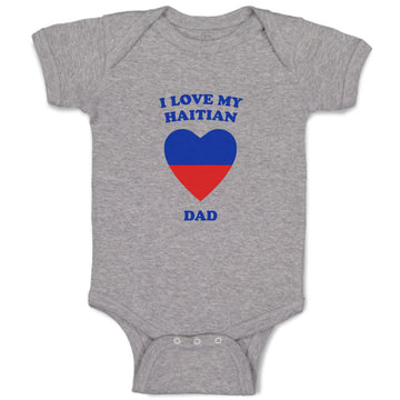 Baby Clothes I Love My Haitian Dad Countries Baby Bodysuits Boy & Girl Cotton