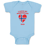 Baby Clothes I Love My Norwegian Dad Countries Baby Bodysuits Boy & Girl Cotton
