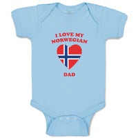 Baby Clothes I Love My Norwegian Dad Countries Baby Bodysuits Boy & Girl Cotton