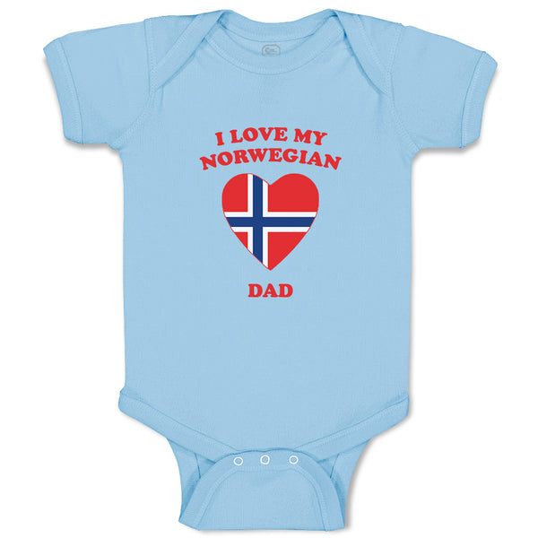 Baby Clothes I Love My Norwegian Dad Countries Baby Bodysuits Boy & Girl Cotton