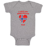 Baby Clothes I Love My Norwegian Dad Countries Baby Bodysuits Boy & Girl Cotton