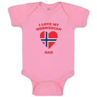 Baby Clothes I Love My Norwegian Dad Countries Baby Bodysuits Boy & Girl Cotton