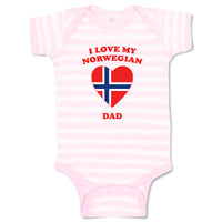 Baby Clothes I Love My Norwegian Dad Countries Baby Bodysuits Boy & Girl Cotton