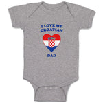 Baby Clothes I Love My Croatian Dad Countries Baby Bodysuits Boy & Girl Cotton