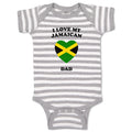 Baby Clothes I Love My Jamaican Dad Countries Baby Bodysuits Boy & Girl Cotton