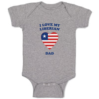 Baby Clothes I Love My Liberian Dad Countries Baby Bodysuits Boy & Girl Cotton