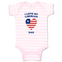 Baby Clothes I Love My Liberian Dad Countries Baby Bodysuits Boy & Girl Cotton