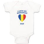 Baby Clothes I Love My Romanian Dad Countries Baby Bodysuits Boy & Girl Cotton