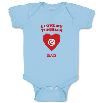 Baby Clothes I Love My Tunisian Dad Countries Baby Bodysuits Boy & Girl Cotton