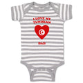 Baby Clothes I Love My Tunisian Dad Countries Baby Bodysuits Boy & Girl Cotton