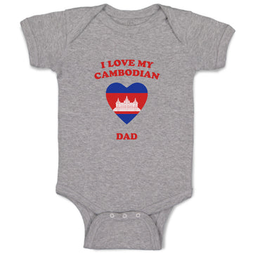 Baby Clothes I Love My Cambodian Dad Countries Baby Bodysuits Boy & Girl Cotton