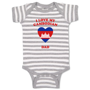 Baby Clothes I Love My Cambodian Dad Countries Baby Bodysuits Boy & Girl Cotton