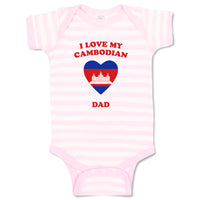 Baby Clothes I Love My Cambodian Dad Countries Baby Bodysuits Boy & Girl Cotton