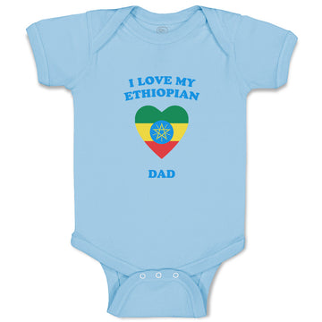 Baby Clothes I Love My Ethiopian Dad Countries Baby Bodysuits Boy & Girl Cotton