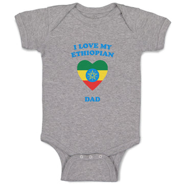 Baby Clothes I Love My Ethiopian Dad Countries Baby Bodysuits Boy & Girl Cotton