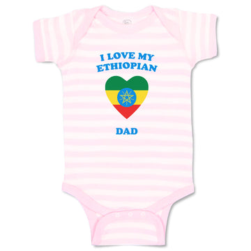 Baby Clothes I Love My Ethiopian Dad Countries Baby Bodysuits Boy & Girl Cotton
