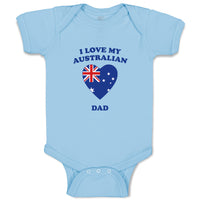 Baby Clothes I Love My Australian Dad Countries Baby Bodysuits Boy & Girl Cotton