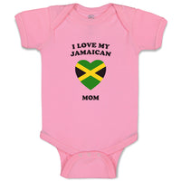 Baby Clothes I Love My Jamaican Mom Countries Baby Bodysuits Boy & Girl Cotton