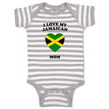 Baby Clothes I Love My Jamaican Mom Countries Baby Bodysuits Boy & Girl Cotton