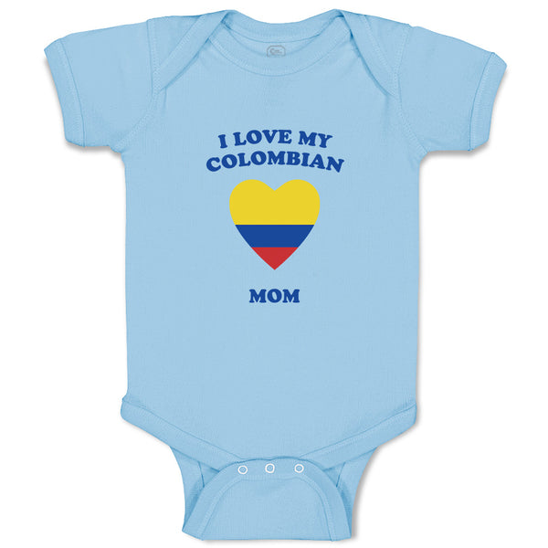 Baby Clothes I Love My Colombian Mom Countries Baby Bodysuits Boy & Girl Cotton