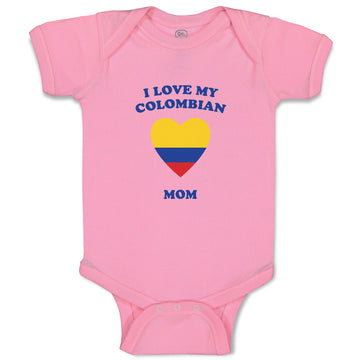 Baby Clothes I Love My Colombian Mom Countries Baby Bodysuits Boy & Girl Cotton