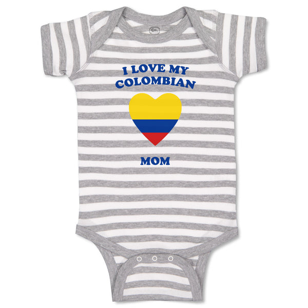 Baby Clothes I Love My Colombian Mom Countries Baby Bodysuits Boy & Girl Cotton