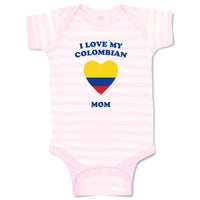 Baby Clothes I Love My Colombian Mom Countries Baby Bodysuits Boy & Girl Cotton