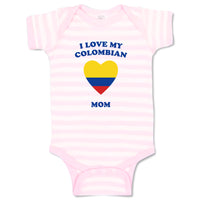 Baby Clothes I Love My Colombian Mom Countries Baby Bodysuits Boy & Girl Cotton