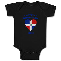 Baby Clothes I Love My Dominican Mom Countries Baby Bodysuits Boy & Girl Cotton