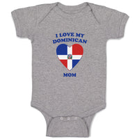 Baby Clothes I Love My Dominican Mom Countries Baby Bodysuits Boy & Girl Cotton