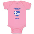 Baby Clothes I Love My Greek Uncle Countries Baby Bodysuits Boy & Girl Cotton