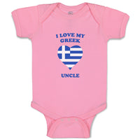 Baby Clothes I Love My Greek Uncle Countries Baby Bodysuits Boy & Girl Cotton