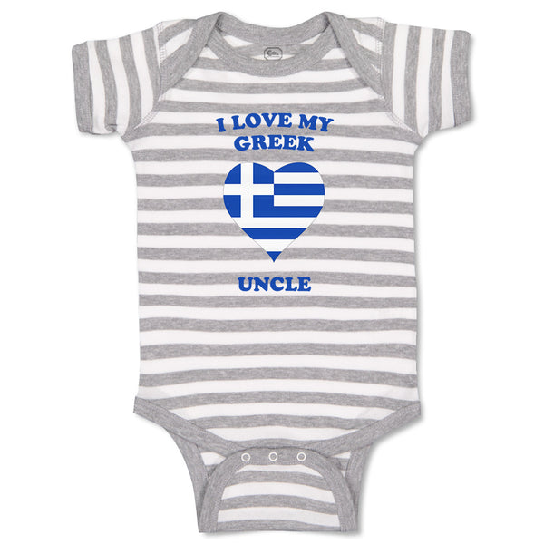 Baby Clothes I Love My Greek Uncle Countries Baby Bodysuits Boy & Girl Cotton