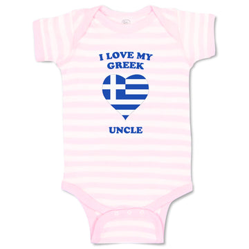 Baby Clothes I Love My Greek Uncle Countries Baby Bodysuits Boy & Girl Cotton