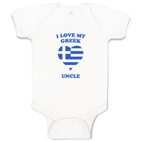 Baby Clothes I Love My Greek Uncle Countries Baby Bodysuits Boy & Girl Cotton