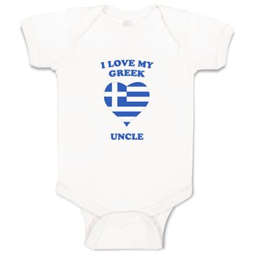 Baby Clothes I Love My Greek Uncle Countries Baby Bodysuits Boy & Girl Cotton