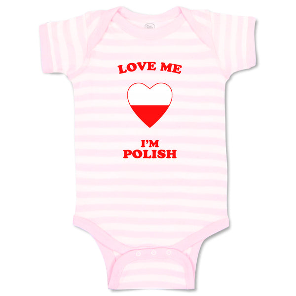 Baby Clothes Love Me I'M Polish Countries Baby Bodysuits Boy & Girl Cotton