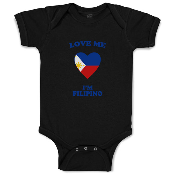 Baby Clothes Love Me I'M Filipino Countries Baby Bodysuits Boy & Girl Cotton