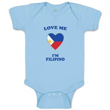 Baby Clothes Love Me I'M Filipino Countries Baby Bodysuits Boy & Girl Cotton