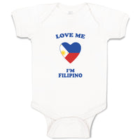 Baby Clothes Love Me I'M Filipino Countries Baby Bodysuits Boy & Girl Cotton