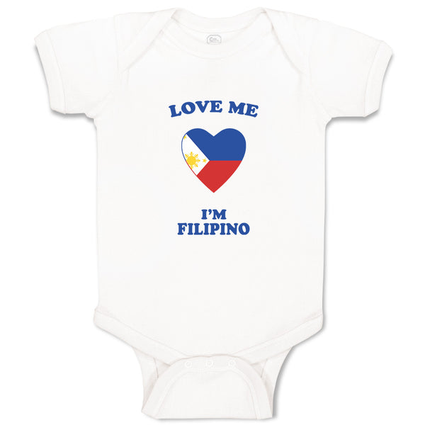 Baby Clothes Love Me I'M Filipino Countries Baby Bodysuits Boy & Girl Cotton