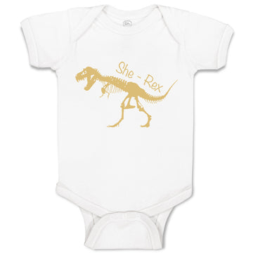 Baby Clothes She-Rex Dinosaurus Dino Trex Girl Baby Bodysuits Boy & Girl Cotton