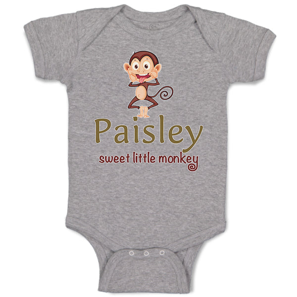 Baby Clothes Paisley Sweet Little Monkey Zoo Funny Baby Bodysuits Cotton
